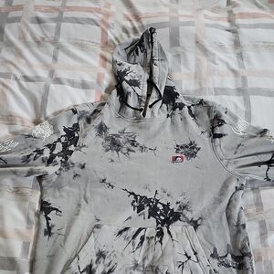 Gray Tie-Dye Pullover Hoodie - Men's